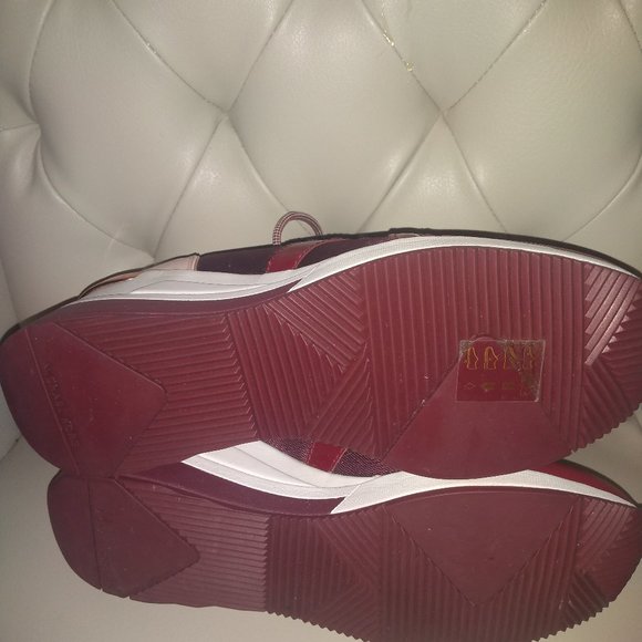 Michael Kors Liv Trainer Wedge Platform Sneakers Oxblood Size 8 - Picture 7 of 14